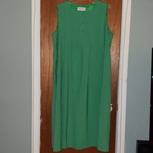 Vintage Sleeveless Green Dress